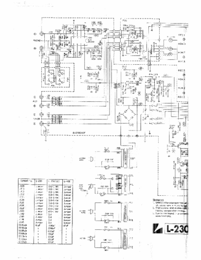 LUXMAN L-230/400 Luxman integrated amplifier schematic diagram.Models L-230 and L-400.